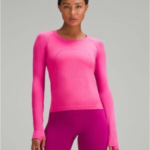Lululemon Swiftly Tech Long-Sleeve Shirt (Race Length) in Sonic Pink